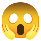 faccina terrorizzata + cuore marrone