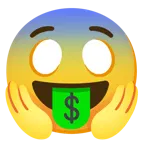 faccina terrorizzata + faccina avida di denaro