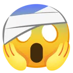 faccina terrorizzata + faccina con la testa bendata