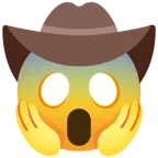 faccina terrorizzata + faccina con cappello da cowboy