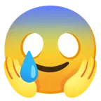 faccina terrorizzata + faccina sorridente con lacrima