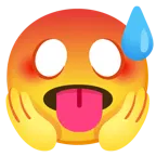 faccina terrorizzata + faccina accaldata