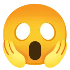 faccina terrorizzata + cuore arancione