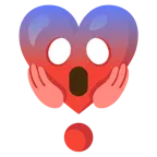 faccina terrorizzata + punto esclamativo a cuore