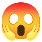 faccina terrorizzata + cuore rosso