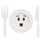 faccina stupita + piatto e posate