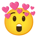 faccina stupita + cuore con freccia