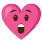 faccina stupita + cuore con fiocco