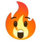 faccina stupita + fuoco