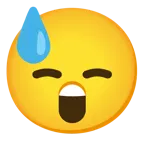 faccina stupita + faccina abbattuta sudata
