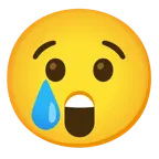 faccina stupita + faccina che piange