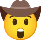 faccina stupita + faccina con cappello da cowboy