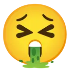 faccina stupita + faccina che vomita