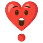 faccina stupita + punto esclamativo a cuore