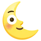 faccina imbarazzata + faccina ultimo quarto di luna