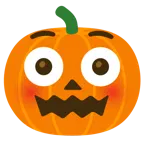 faccina imbarazzata + zucca di Halloween