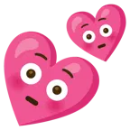 faccina imbarazzata + due cuori