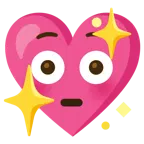 faccina imbarazzata + cuore che luccica
