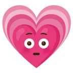 faccina imbarazzata + cuore che cresce