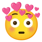 faccina imbarazzata + cuore con freccia