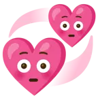 faccina imbarazzata + cuori che girano