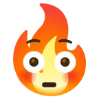 faccina imbarazzata + fuoco
