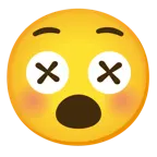 faccina imbarazzata + faccina frastornata