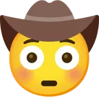 faccina imbarazzata + faccina con cappello da cowboy