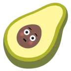 faccina imbarazzata + avocado