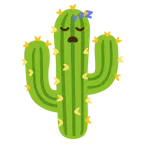 sleeping face + cactus