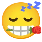 sleeping face + rose