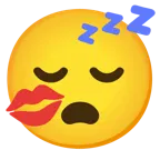 sleeping face + kiss mark