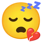 sleeping face + broken heart