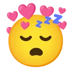 sleeping face + heart with arrow