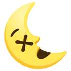 faccina frastornata + faccina ultimo quarto di luna
