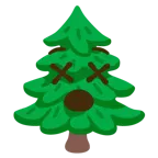 faccina frastornata + albero sempreverde