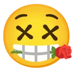 faccina frastornata + rosa