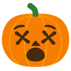 faccina frastornata + zucca di Halloween