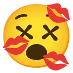 faccina frastornata + impronta della bocca