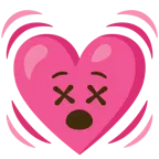faccina frastornata + cuore che batte
