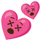 faccina frastornata + due cuori