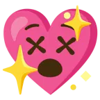 faccina frastornata + cuore che luccica