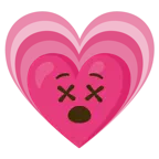 faccina frastornata + cuore che cresce