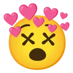 faccina frastornata + cuore con freccia