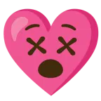 faccina frastornata + cuore con fiocco