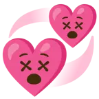 faccina frastornata + cuori che girano