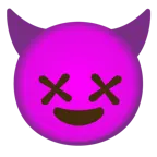 faccina frastornata + faccina con sorriso e corna