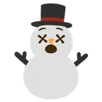 faccina frastornata + pupazzo di neve senza neve