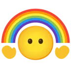 faccina senza bocca + arcobaleno