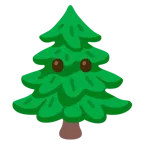 faccina senza bocca + albero sempreverde